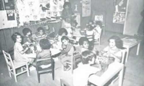 Classroom of students at Abu Dhabi International School in the 1990s