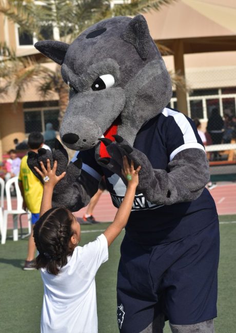 Wolf mascot of Abu Dhabi International School