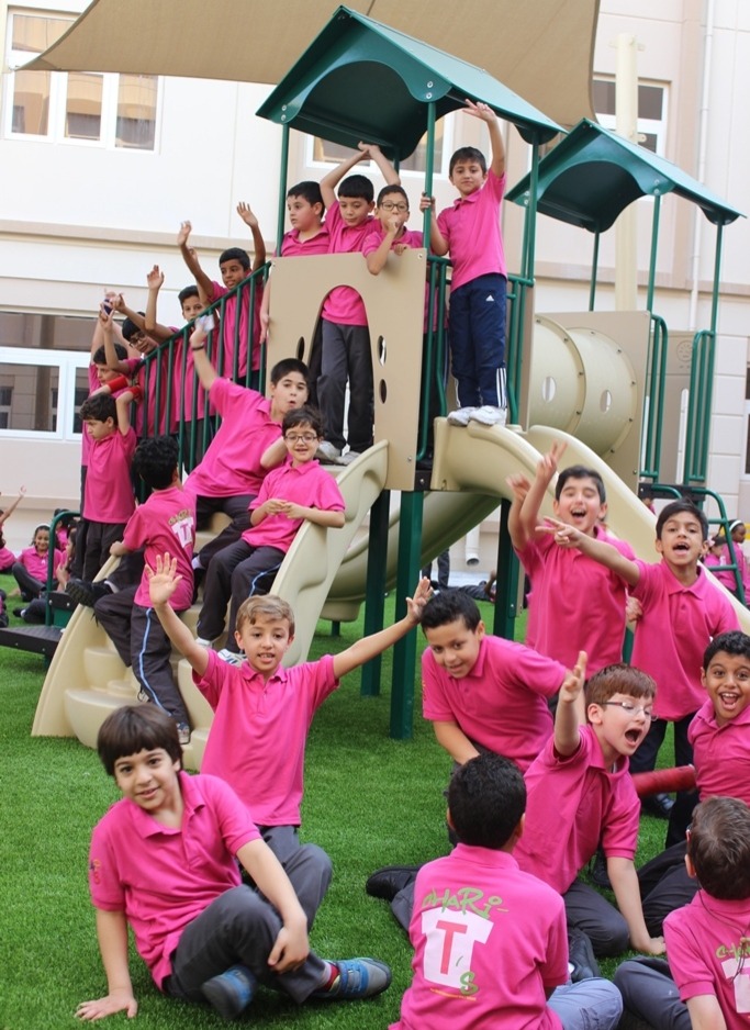 Students playing at the playground at the MBZ Campus of AIS Schools