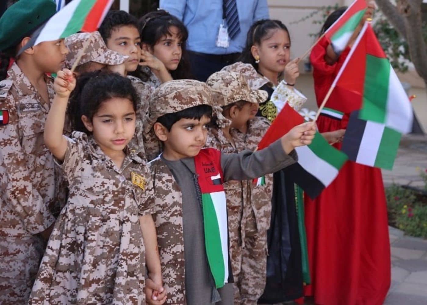 Students of Abu Dhabi International School at the Commemoration Day event