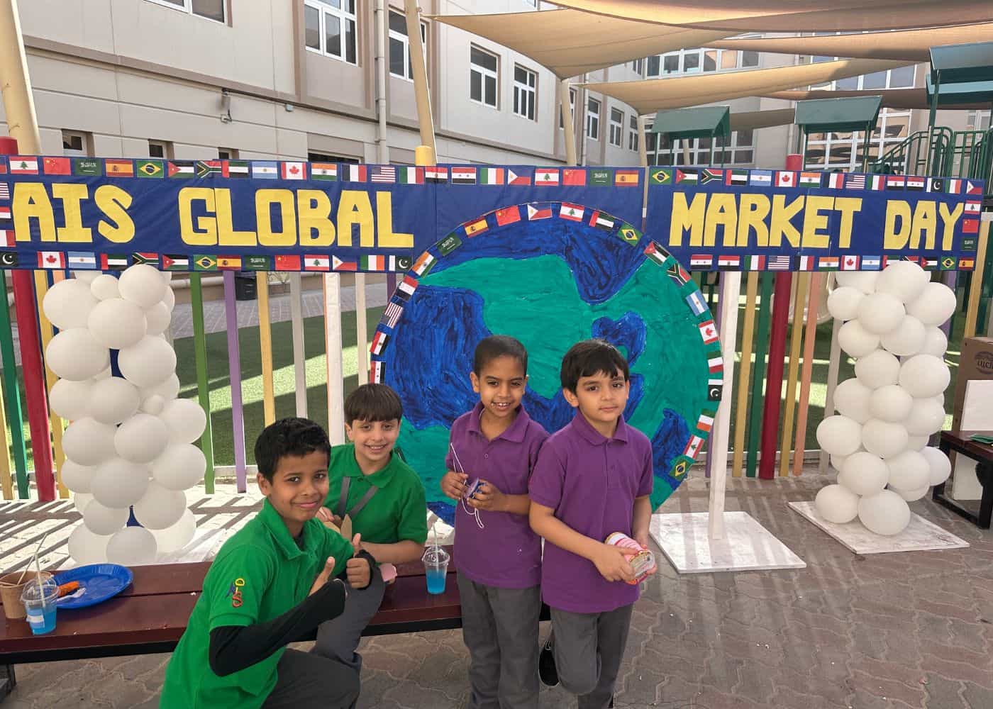 Elementary students of Abu Dhabi International School at the Global Markey Day event