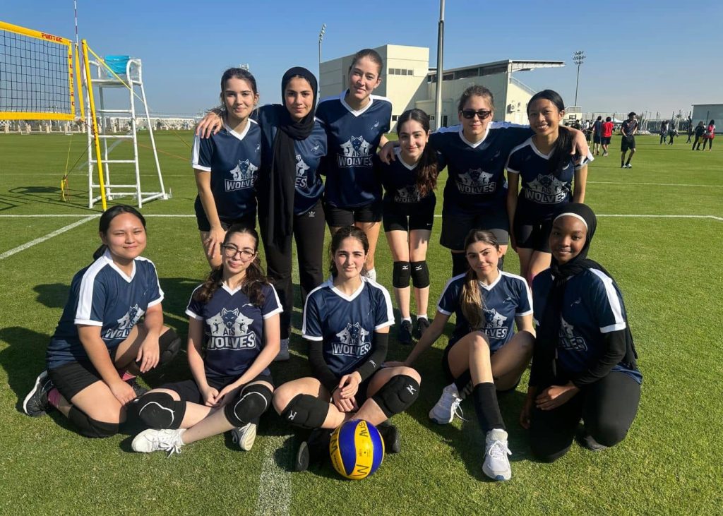 Varsity volleyball team of AIS, one of the top high schools in Abu Dhabi