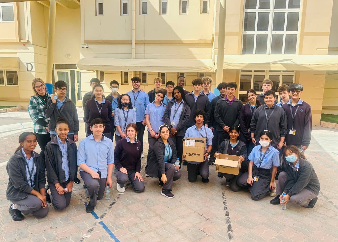 Students of Abu Dhabi International School at the Random Acts of Kindness event
