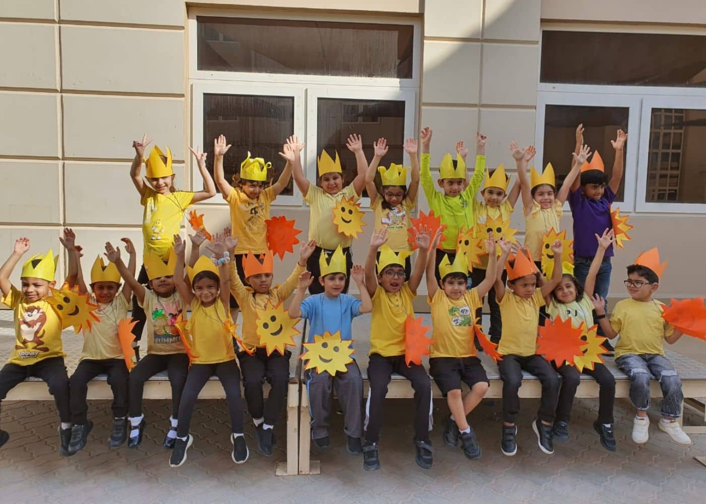 Prep students of Abu Dhabi International School at the Sun Day event