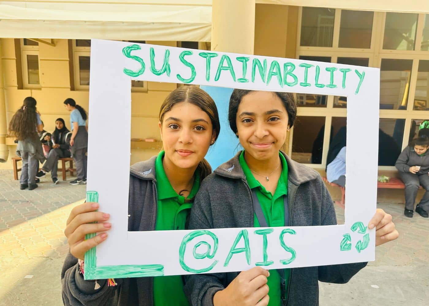 Students of Abu Dhabi International School at the Sustainability Week event