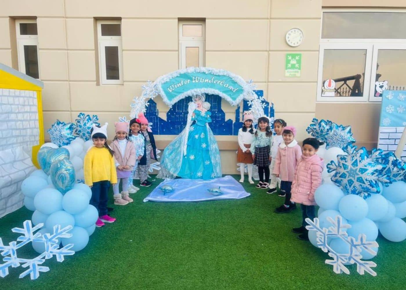 Students of Abu Dhabi International School at the Winter Wonderland event