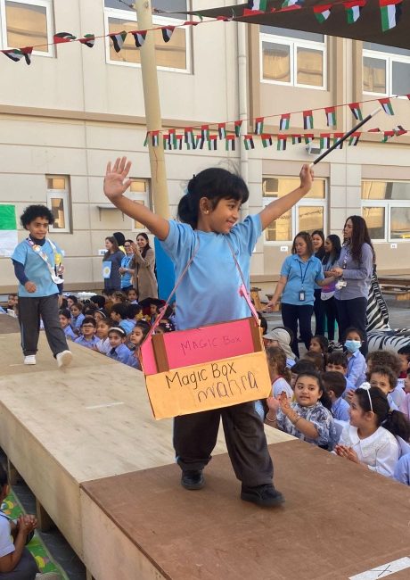 Vocabulary Parade for students at AIS, one of the top kindergartens in Abu Dhabi